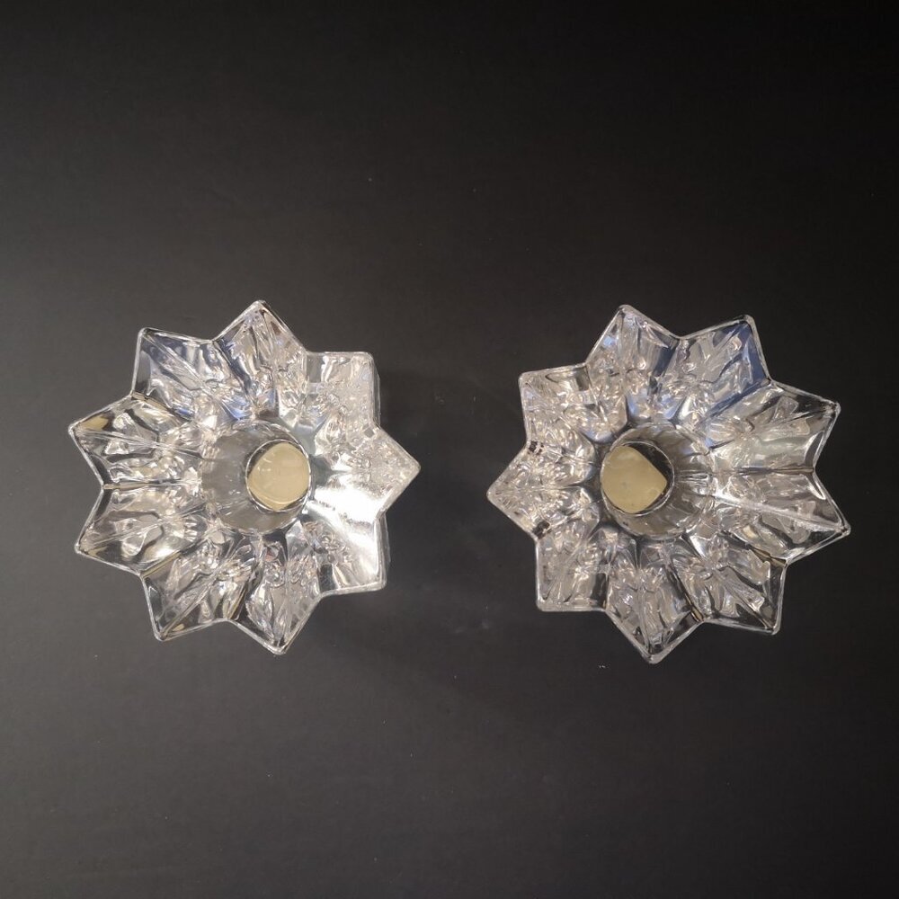 Mikasa Austria Comet Star Shaped 2 1/2" Crystal Taper Candle Holders Set of 2 - Picture 5 of 6